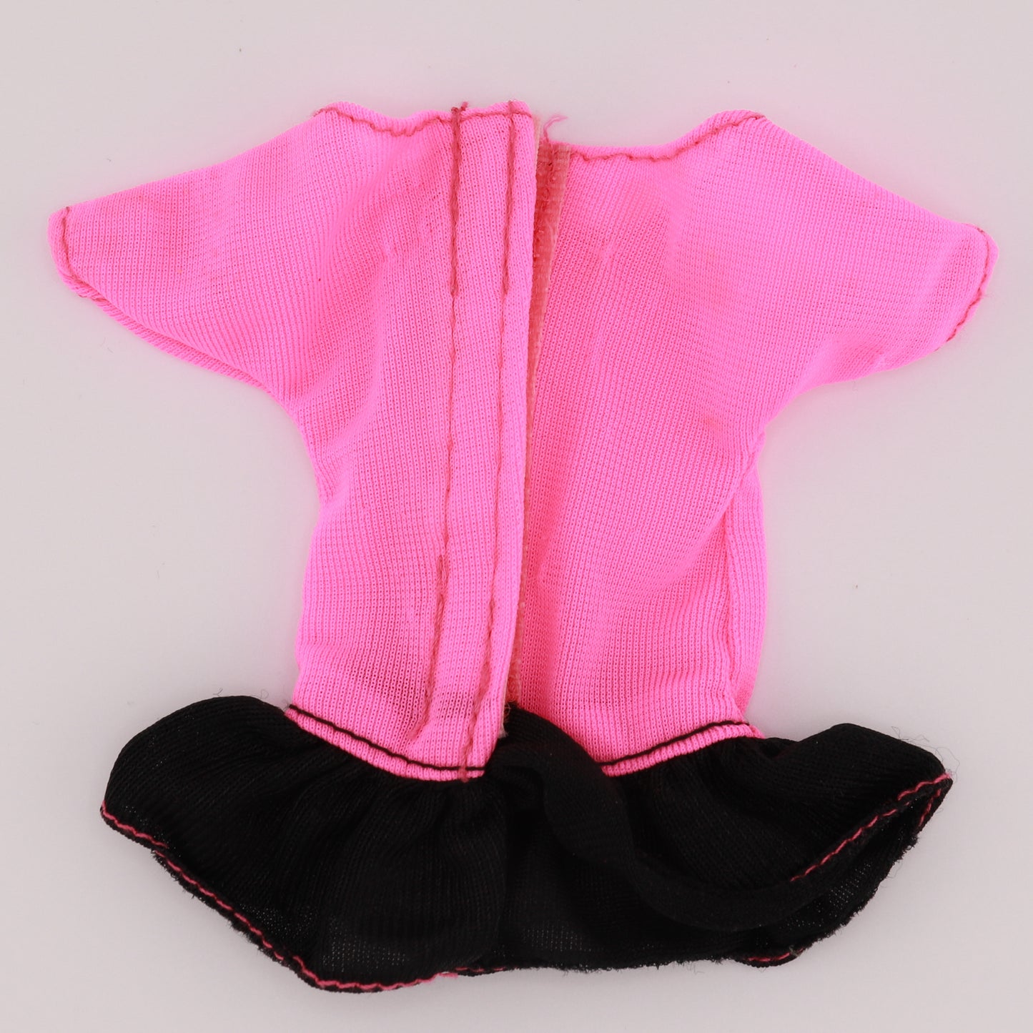 Neon Pink Top with Black Ruffle