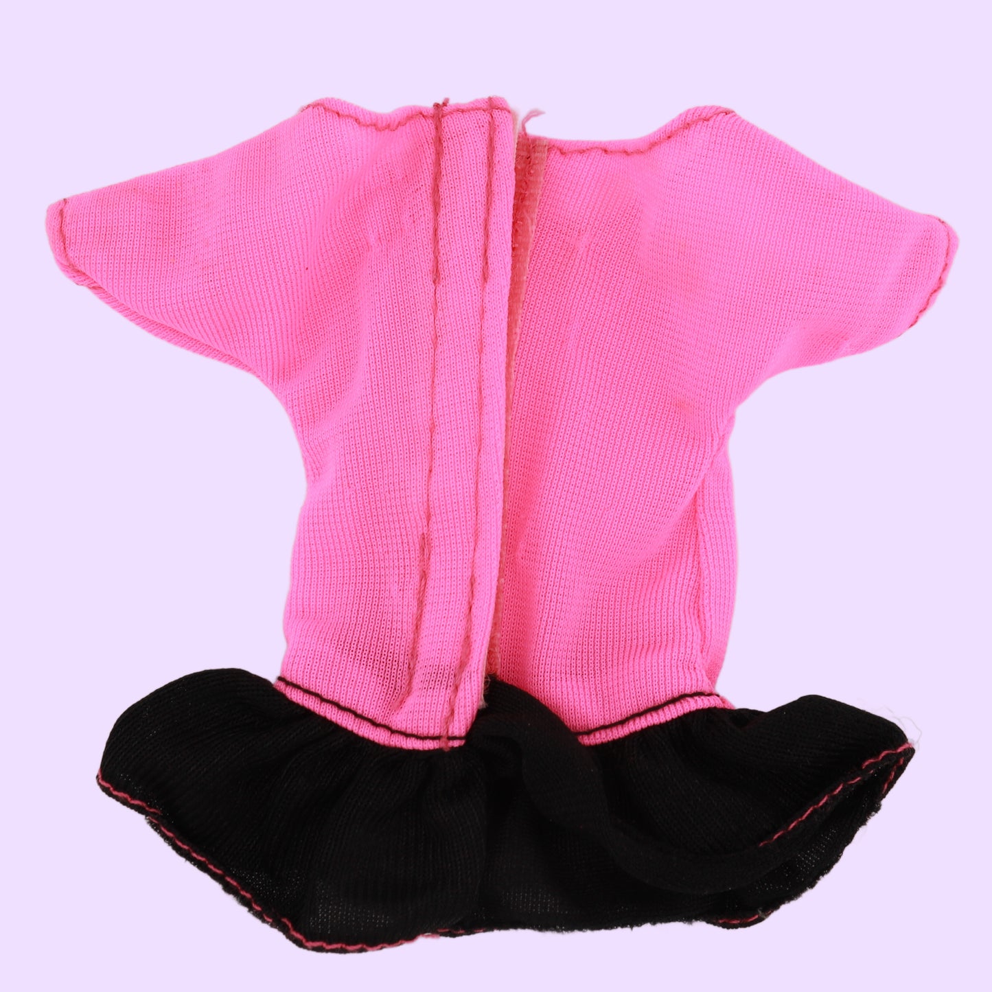 Neon Pink Top with Black Ruffle