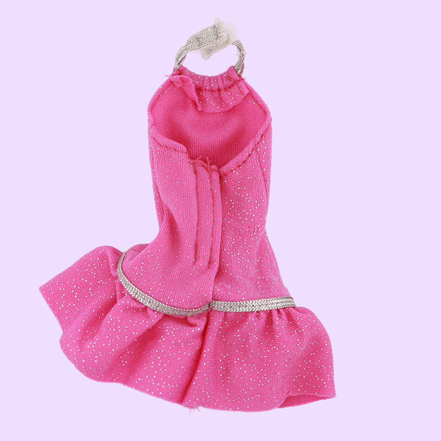 Pink and Silver Shimmer Barbie Halter Dress