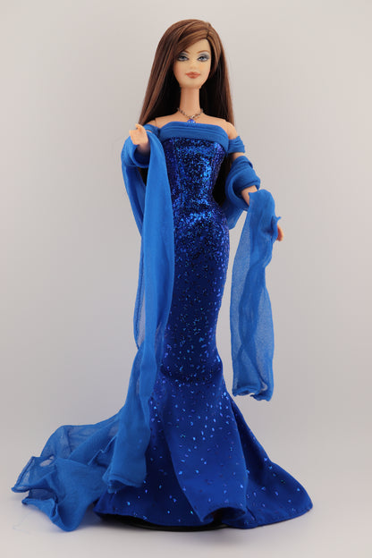 2002 Rare Sapphire September Birthstone Barbie Brunette