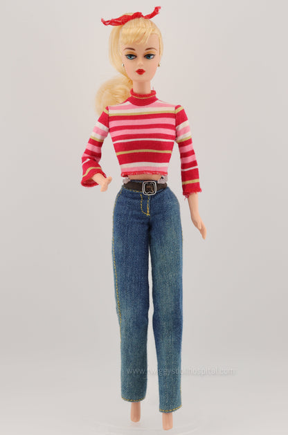 1990s Barbie Striped Shirt and Jeans