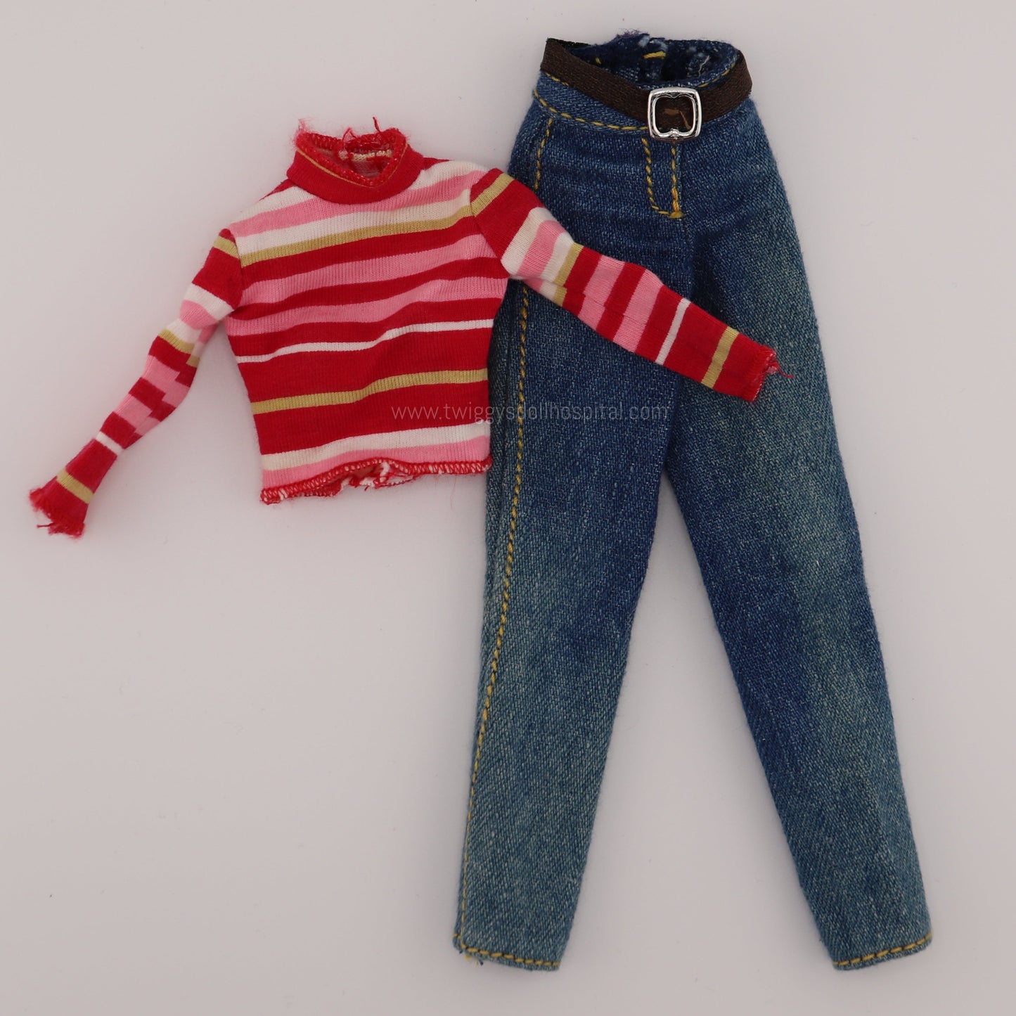 1990s Barbie Striped Shirt and Jeans