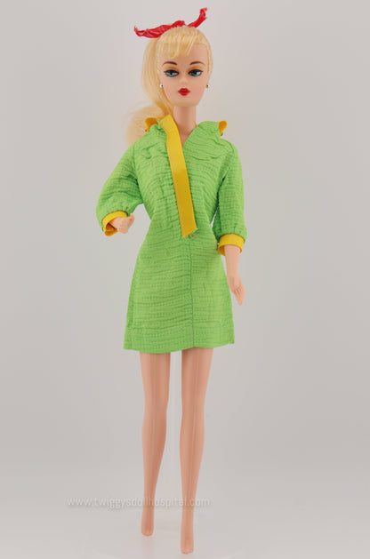 1968 Barbie Snap and Dash Green Dress