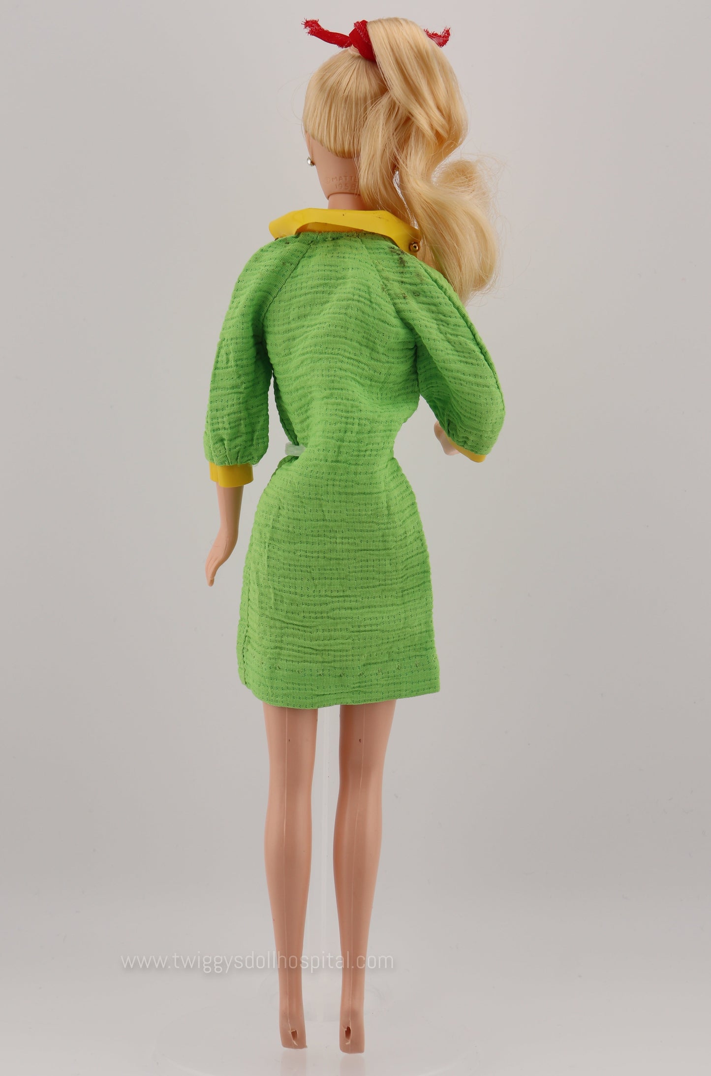 1968 Barbie Snap and Dash Green Dress