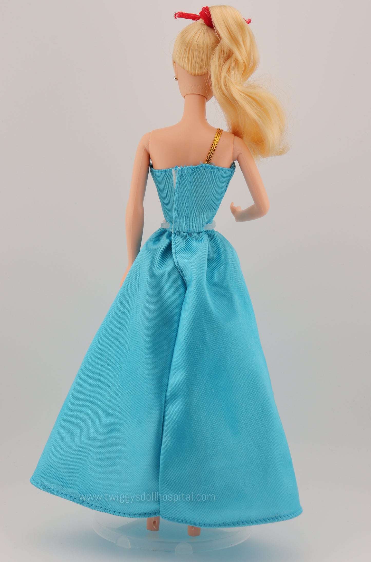 1990s Long Blue Barbie Dress