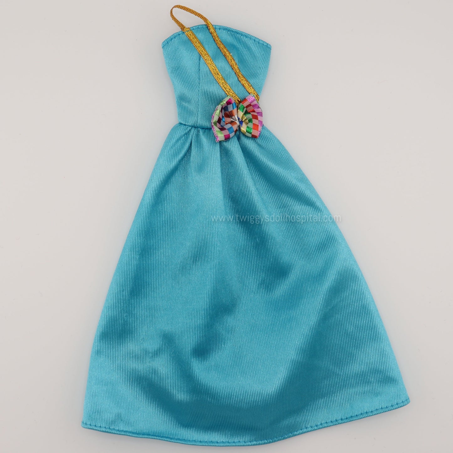 1990s Long Blue Barbie Dress