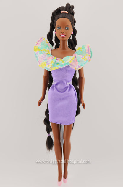 1990s Lavender Ruffle Barbie Dress