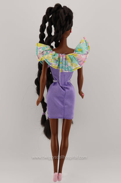 1990s Lavender Ruffle Barbie Dress