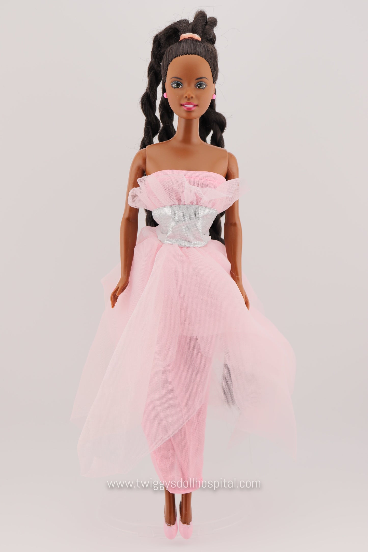 1990s Pink and Silver Barbie Dress