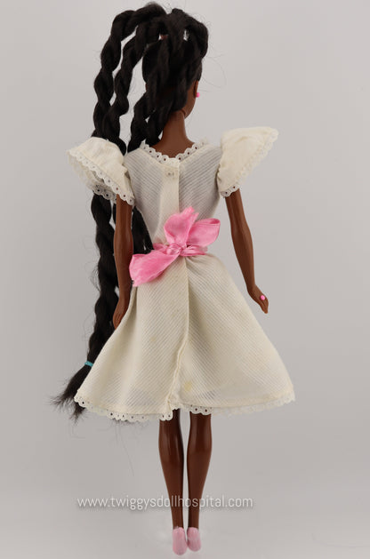 1984 My First Barbie White Dress with Pink Sash