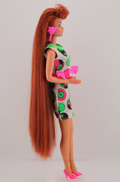 1993 Glitter Hair Barbie Red Head Restyled