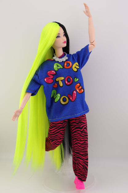 Billie Eilish inspired OOAK Barbie with Odile Face