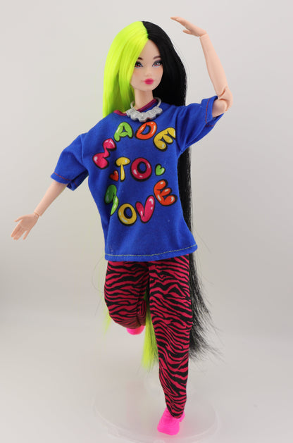 Billie Eilish inspired OOAK Barbie with Odile Face