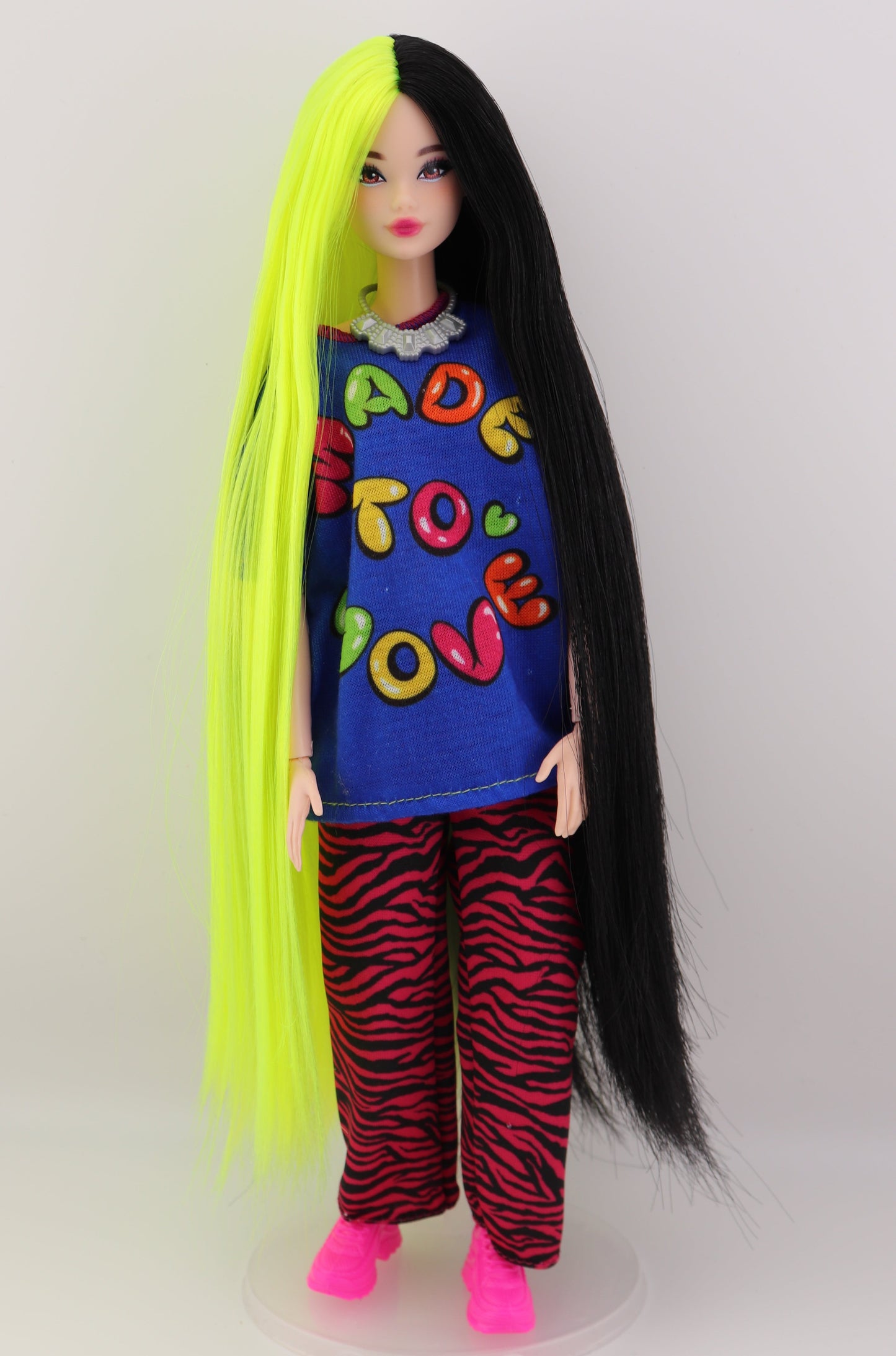 Billie Eilish inspired OOAK Barbie with Odile Face