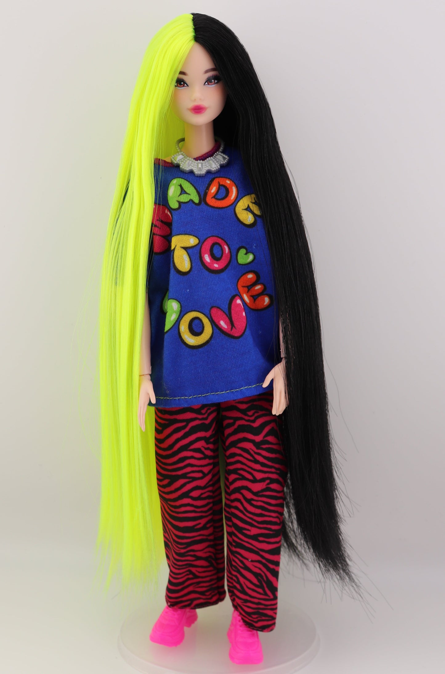 Billie Eilish inspired OOAK Barbie with Odile Face