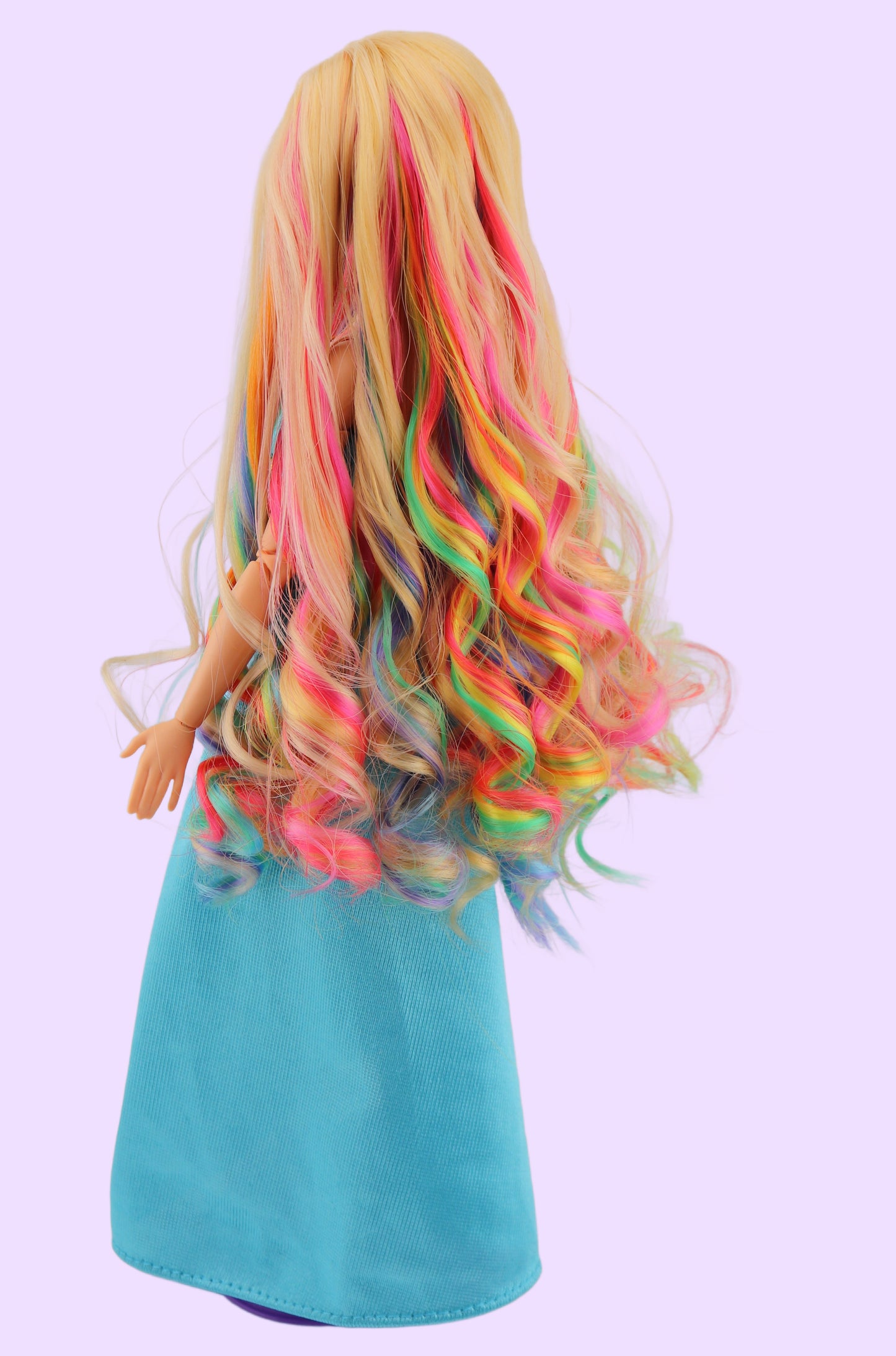 Custom Rerooted 90s Skating Star Barbie with Rainbow Hair