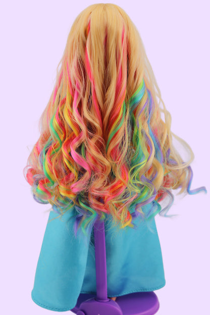 Custom Rerooted 90s Skating Star Barbie with Rainbow Hair