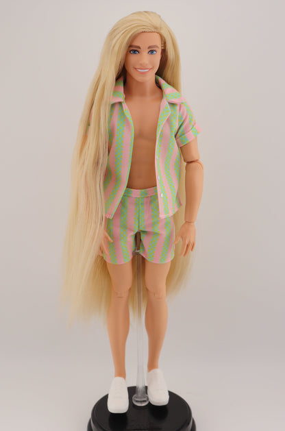 Ken from the Barbie Movie with Long Rerooted Hair