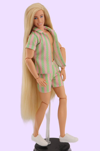 Ken from the Barbie Movie with Long Rerooted Hair
