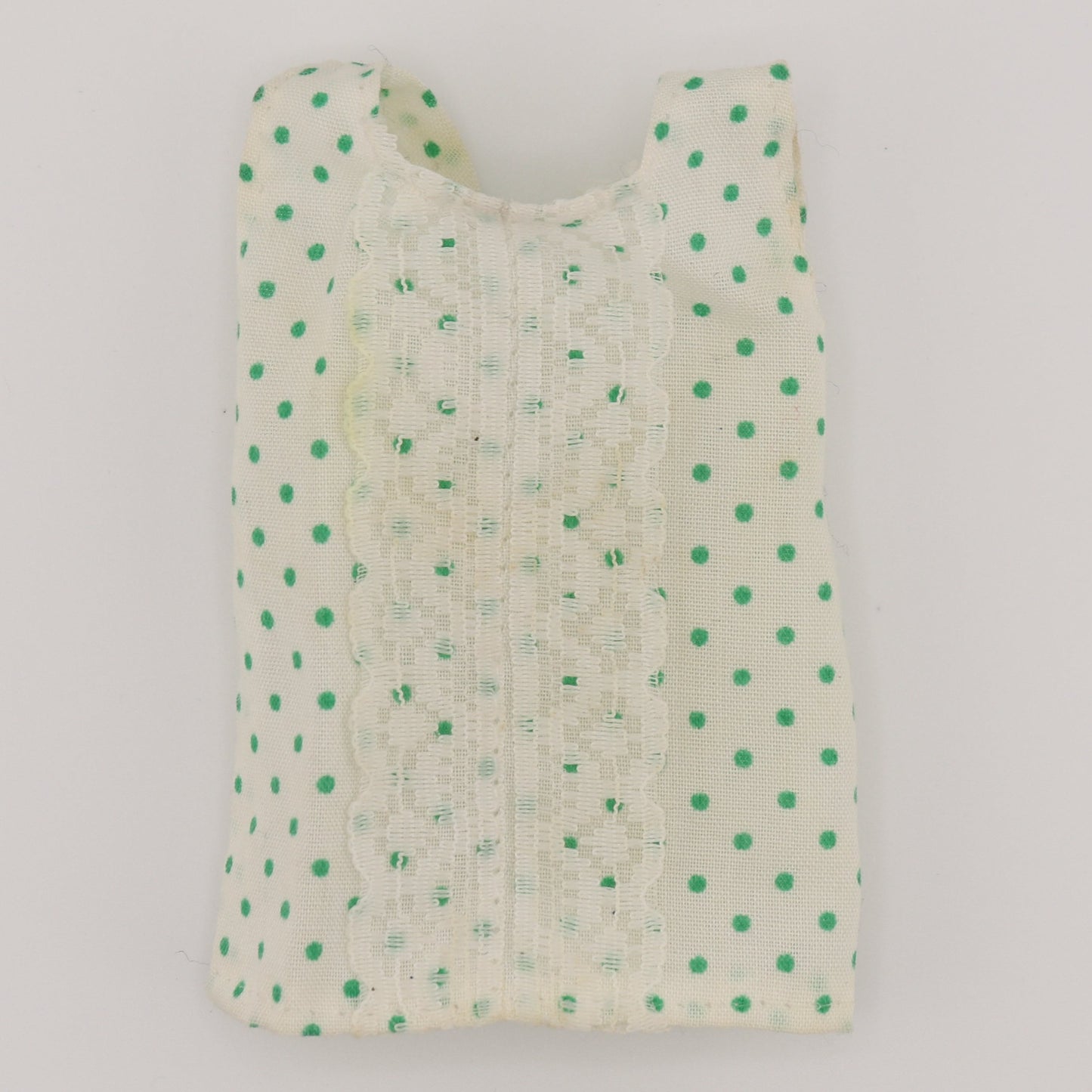 White Top with Green Polka Dots and Lace