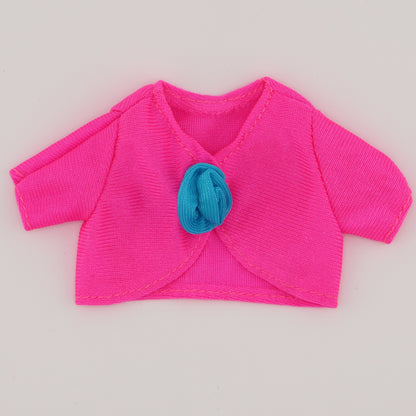 Hot Pink Shrug with Blue Flower