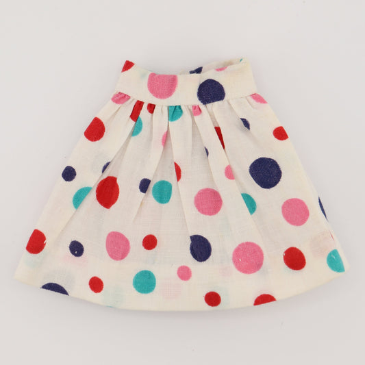 White Multi-Color Polka Dot Skirt