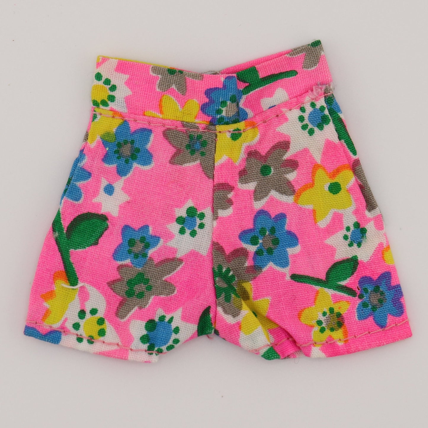 High Waisted Pink Shorts with Floral Print