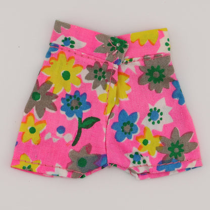 High Waisted Pink Shorts with Floral Print