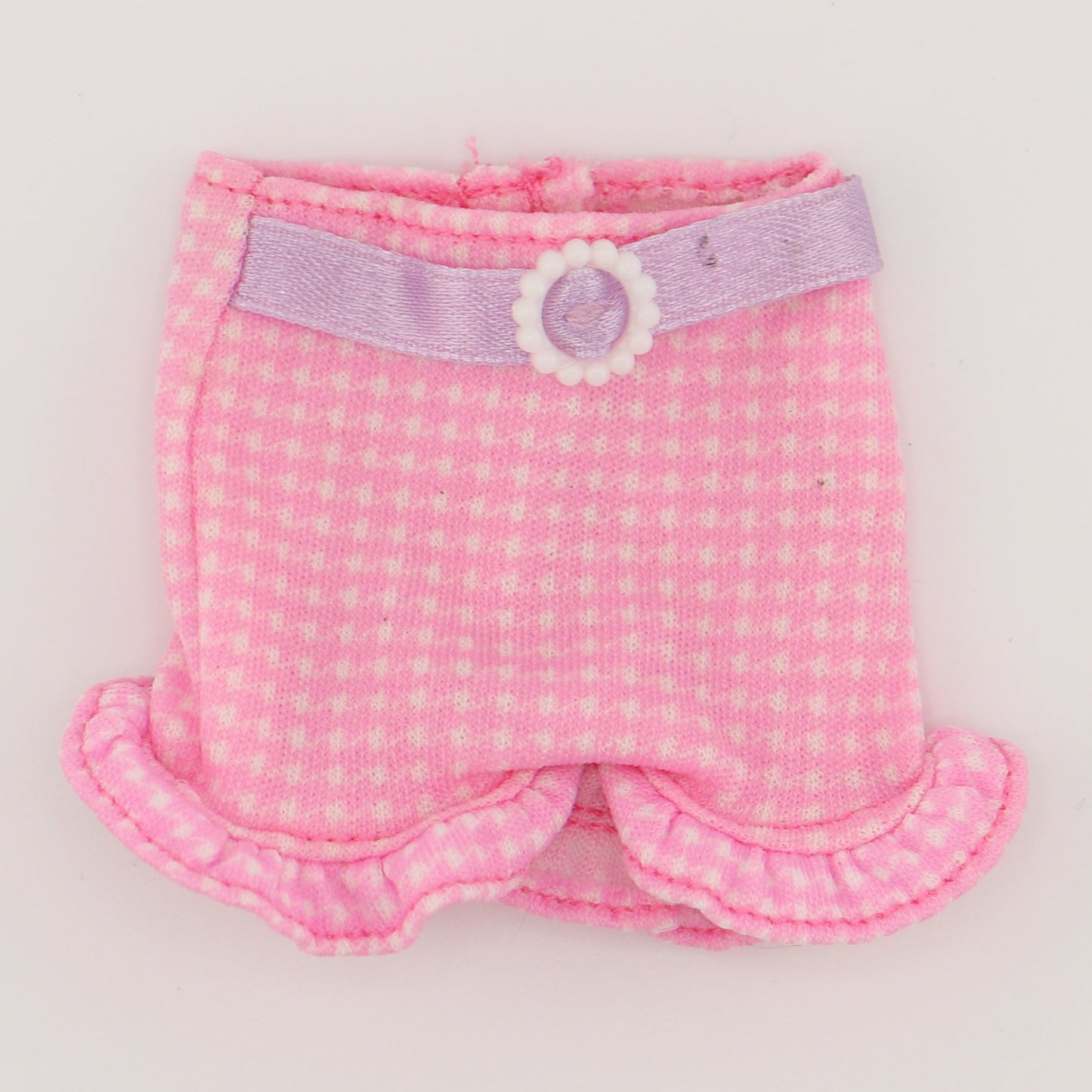 Pink Gingham Shorts with Purple Belt