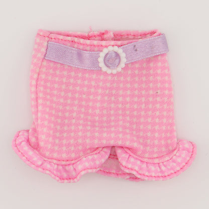 Pink Gingham Shorts with Purple Belt