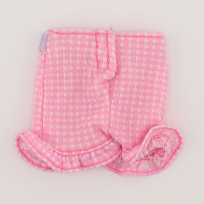 Pink Gingham Shorts with Purple Belt