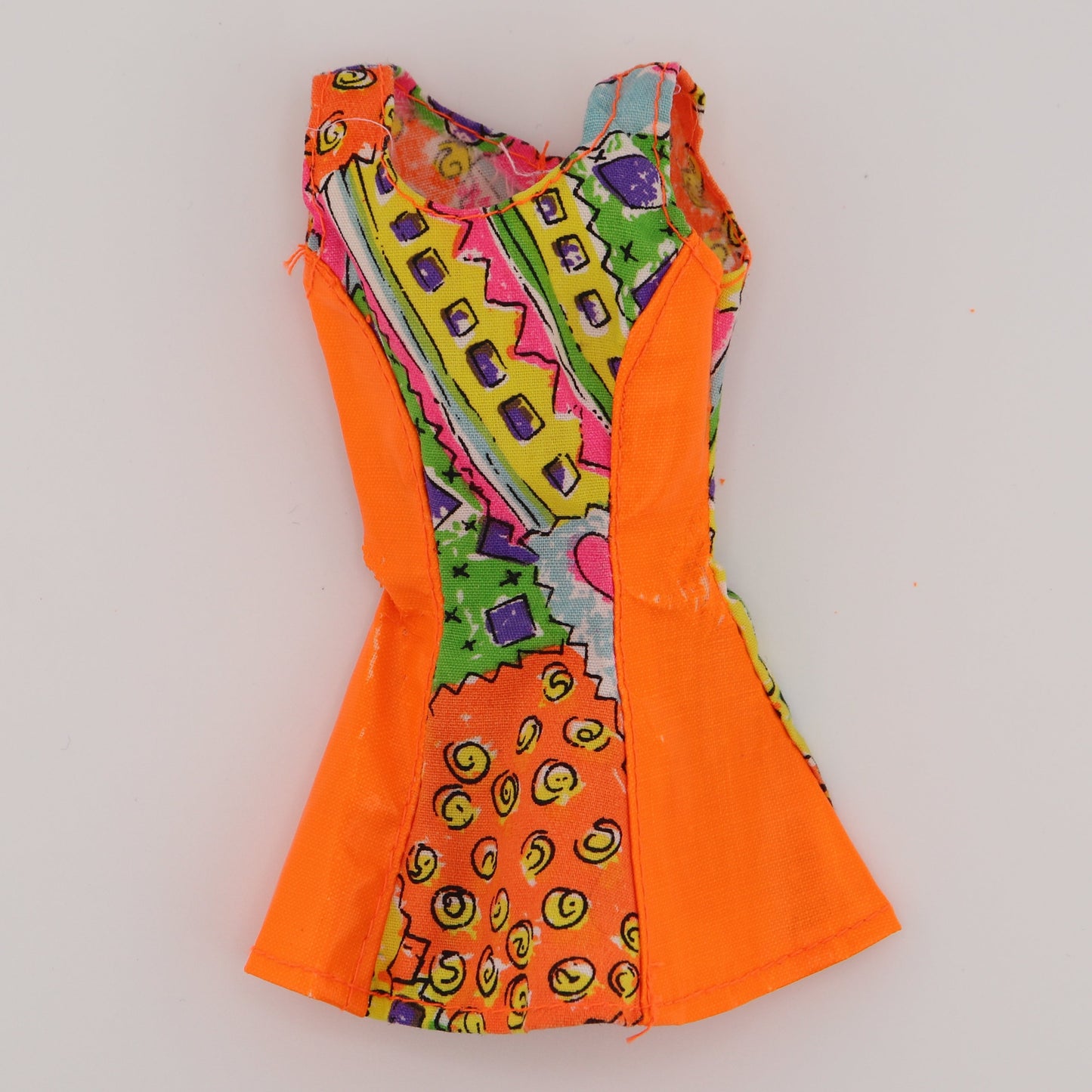 90s Dixie Cup Print and Orange Dress