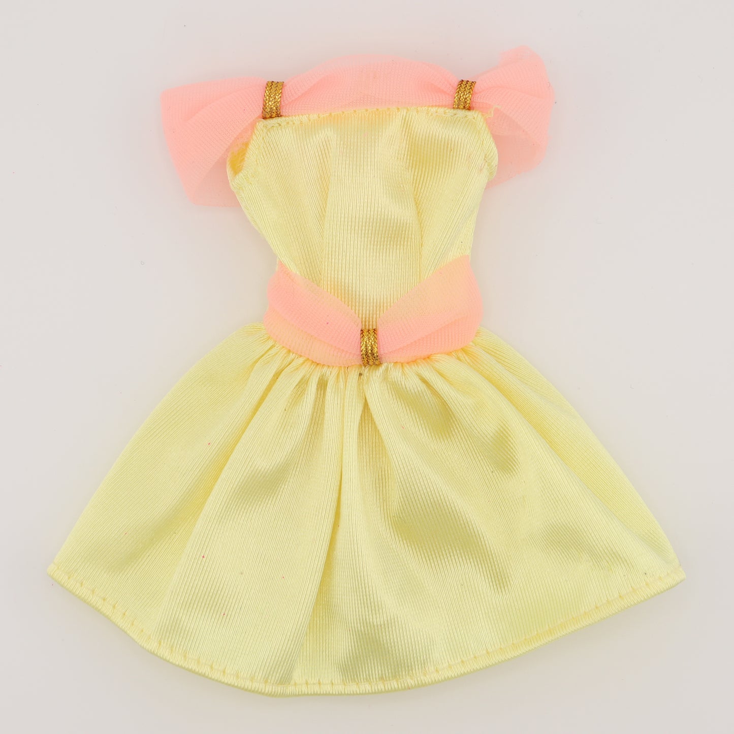 Light Yellow Dress with Peach and Gold Trim