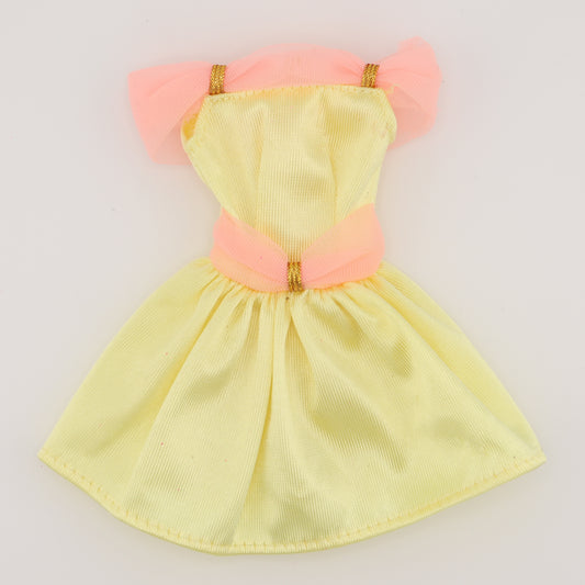 Light Yellow Dress with Peach and Gold Trim