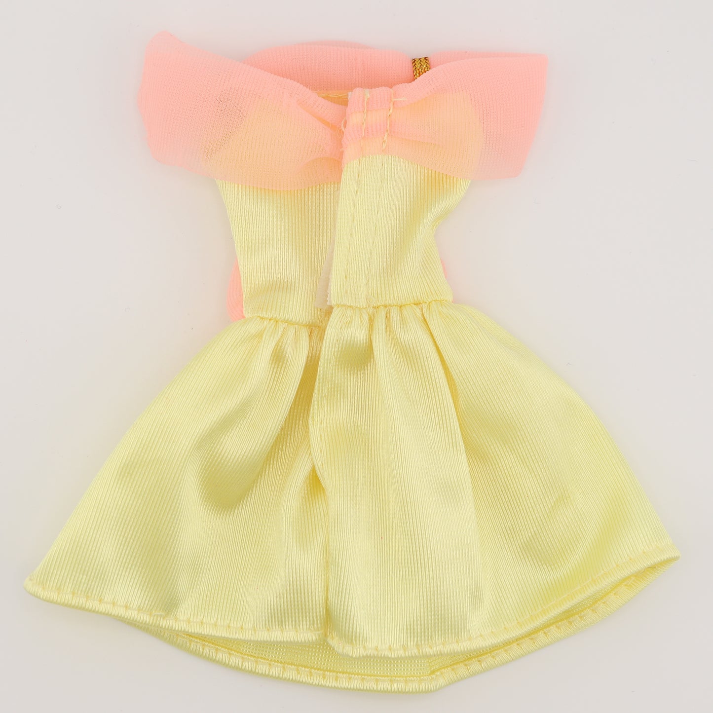 Light Yellow Dress with Peach and Gold Trim