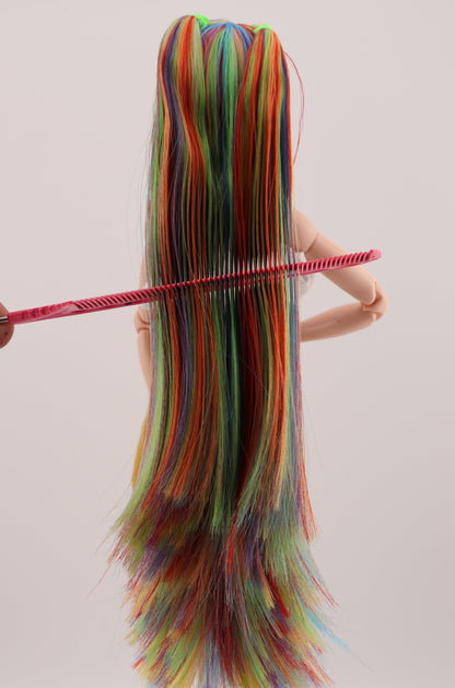 Bold Rainbow Hair Custom Odile Barbie Rerooted