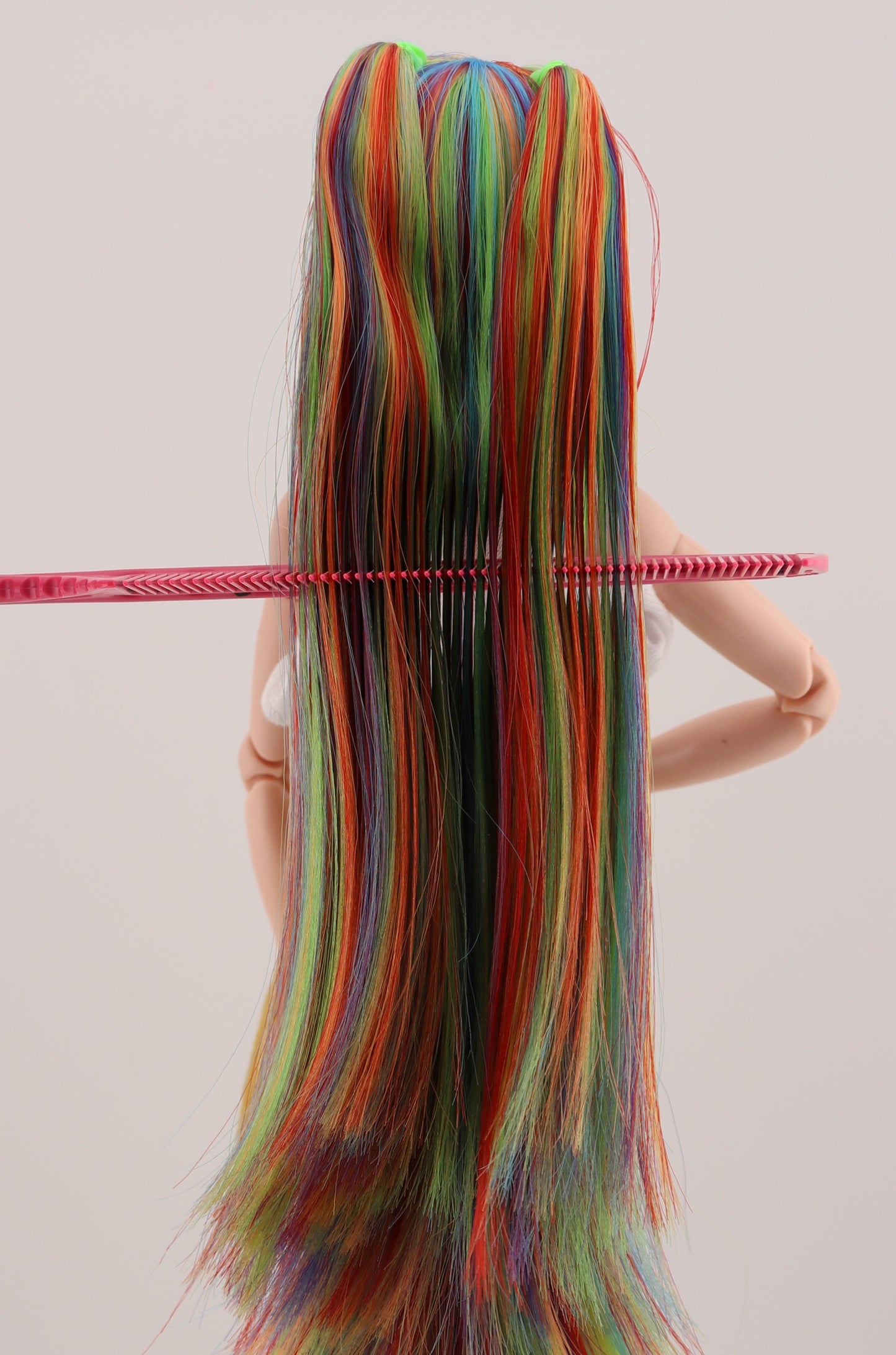 Bold Rainbow Hair Custom Odile Barbie Rerooted