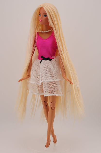 Pink Odile Mermaid Rerooted Blonde Made to Move Custom Barbie