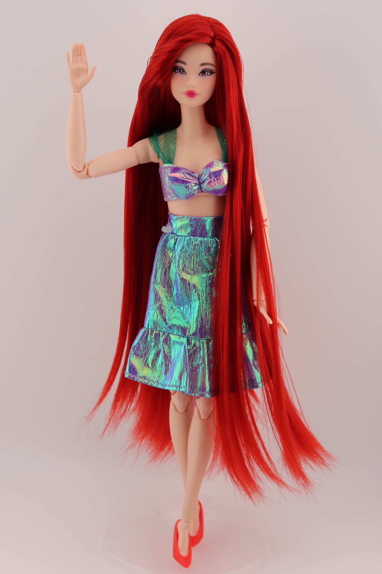 Barbie as Ariel The Little Mermaid Custom Rerooted Red Hair Odile