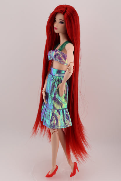 Barbie as Ariel The Little Mermaid Custom Rerooted Red Hair Odile