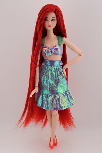 Barbie as Ariel The Little Mermaid Custom Rerooted Red Hair Odile