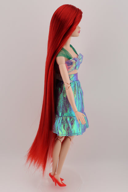 Barbie as Ariel The Little Mermaid Custom Rerooted Red Hair Odile