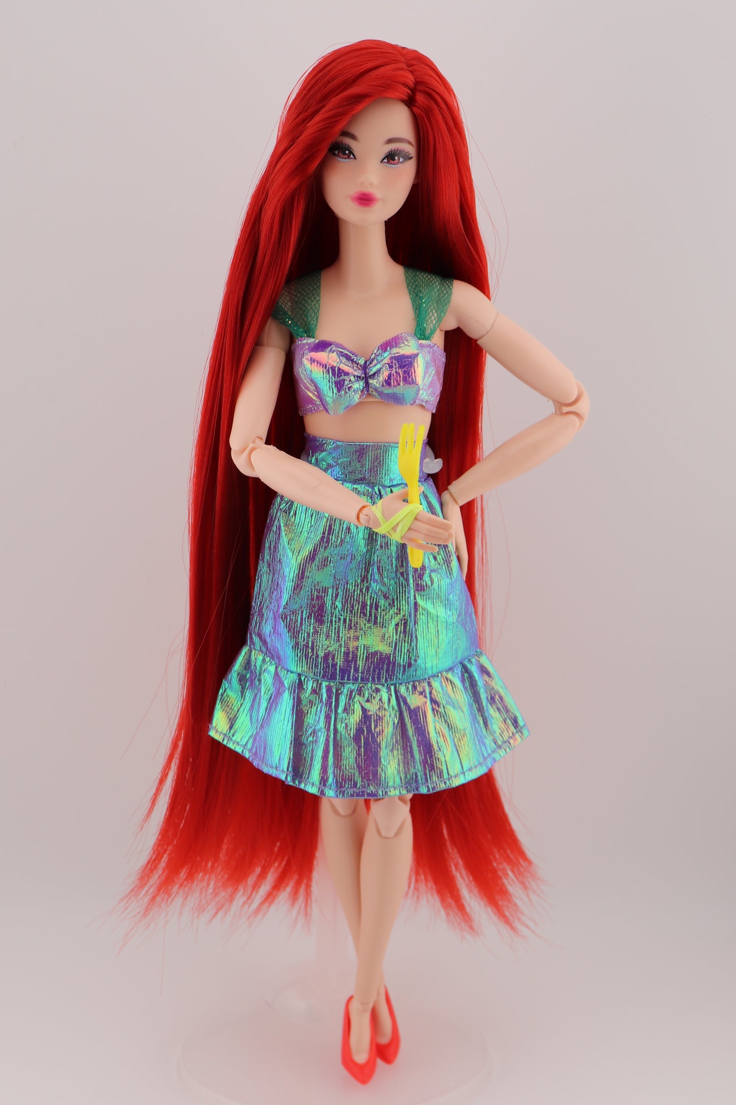 Barbie as Ariel The Little Mermaid Custom Rerooted Red Hair Odile