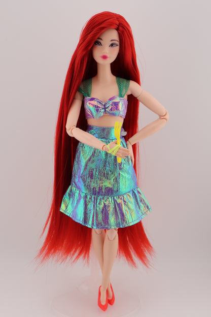 Barbie as Ariel The Little Mermaid Custom Rerooted Red Hair Odile