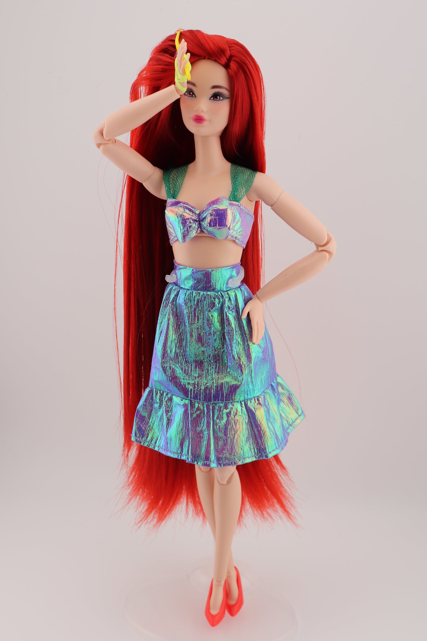 Barbie as Ariel The Little Mermaid Custom Rerooted Red Hair Odile