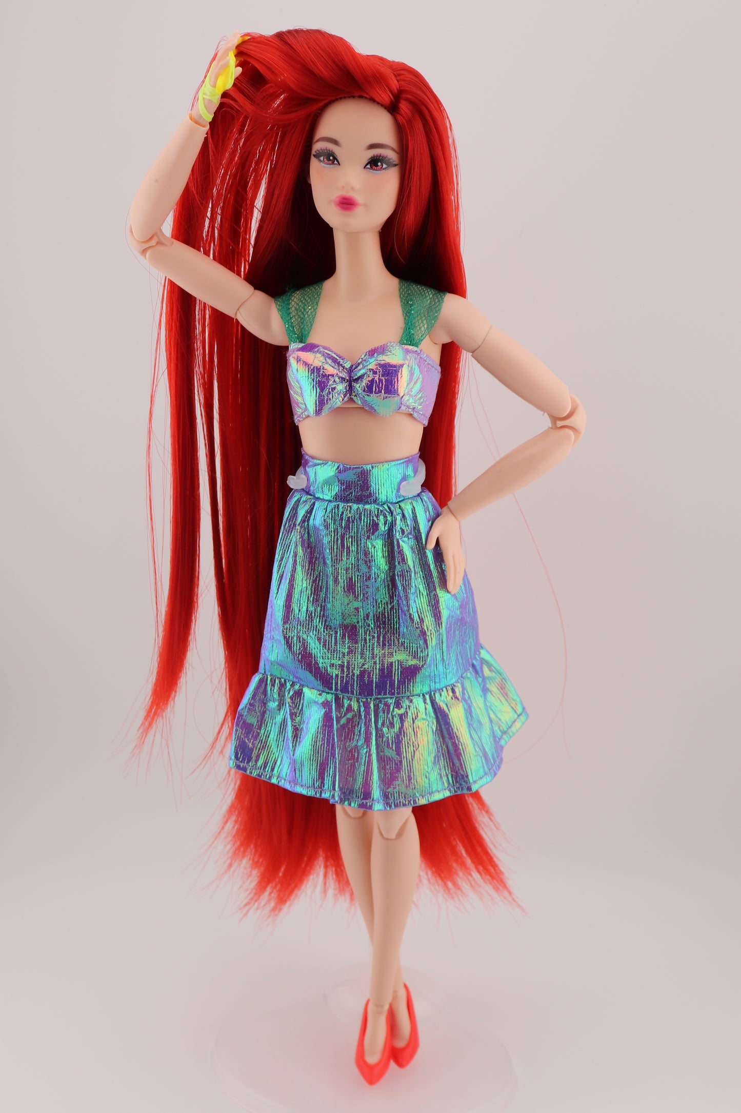 Barbie as Ariel The Little Mermaid Custom Rerooted Red Hair Odile