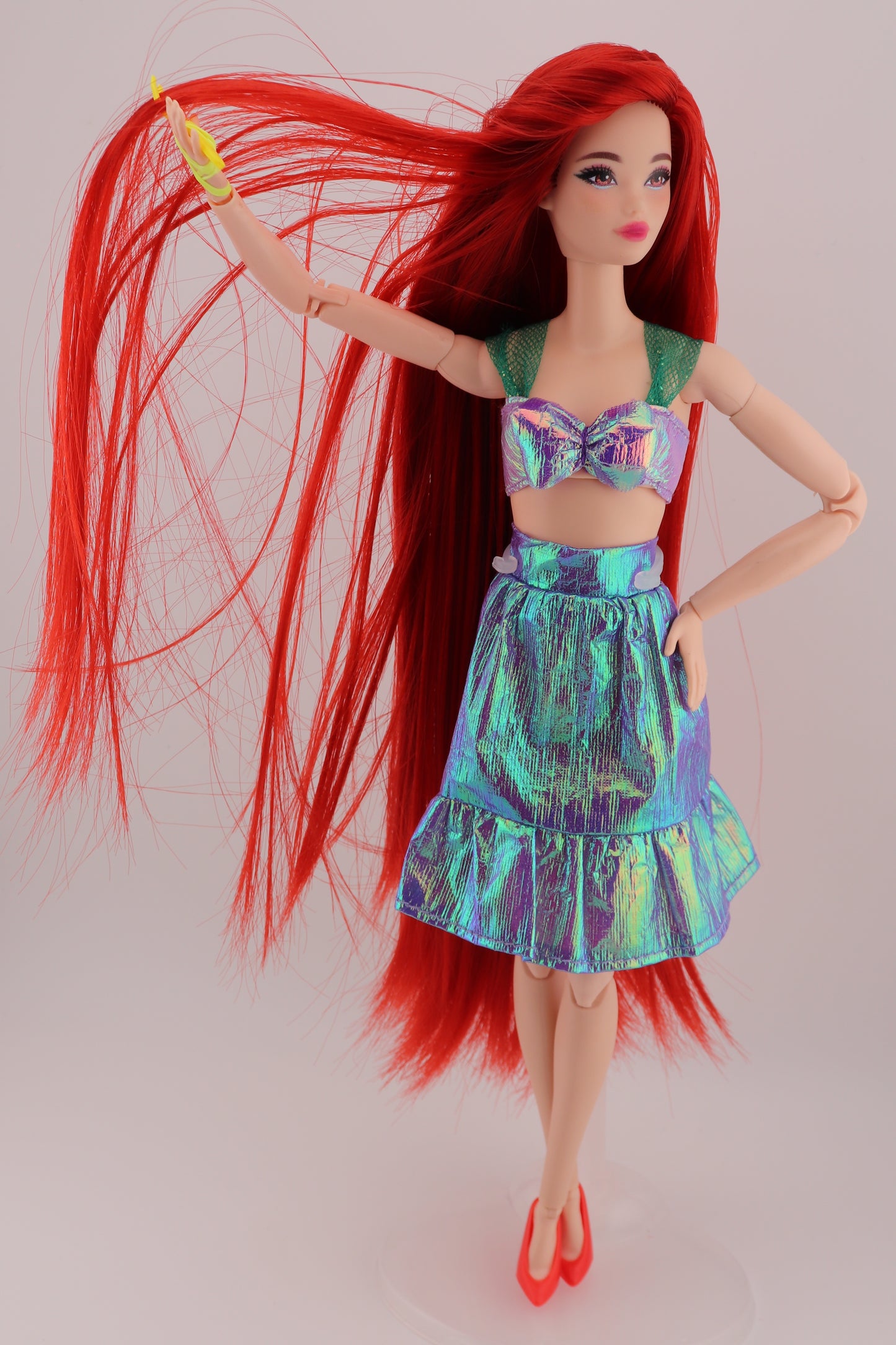 Barbie as Ariel The Little Mermaid Custom Rerooted Red Hair Odile