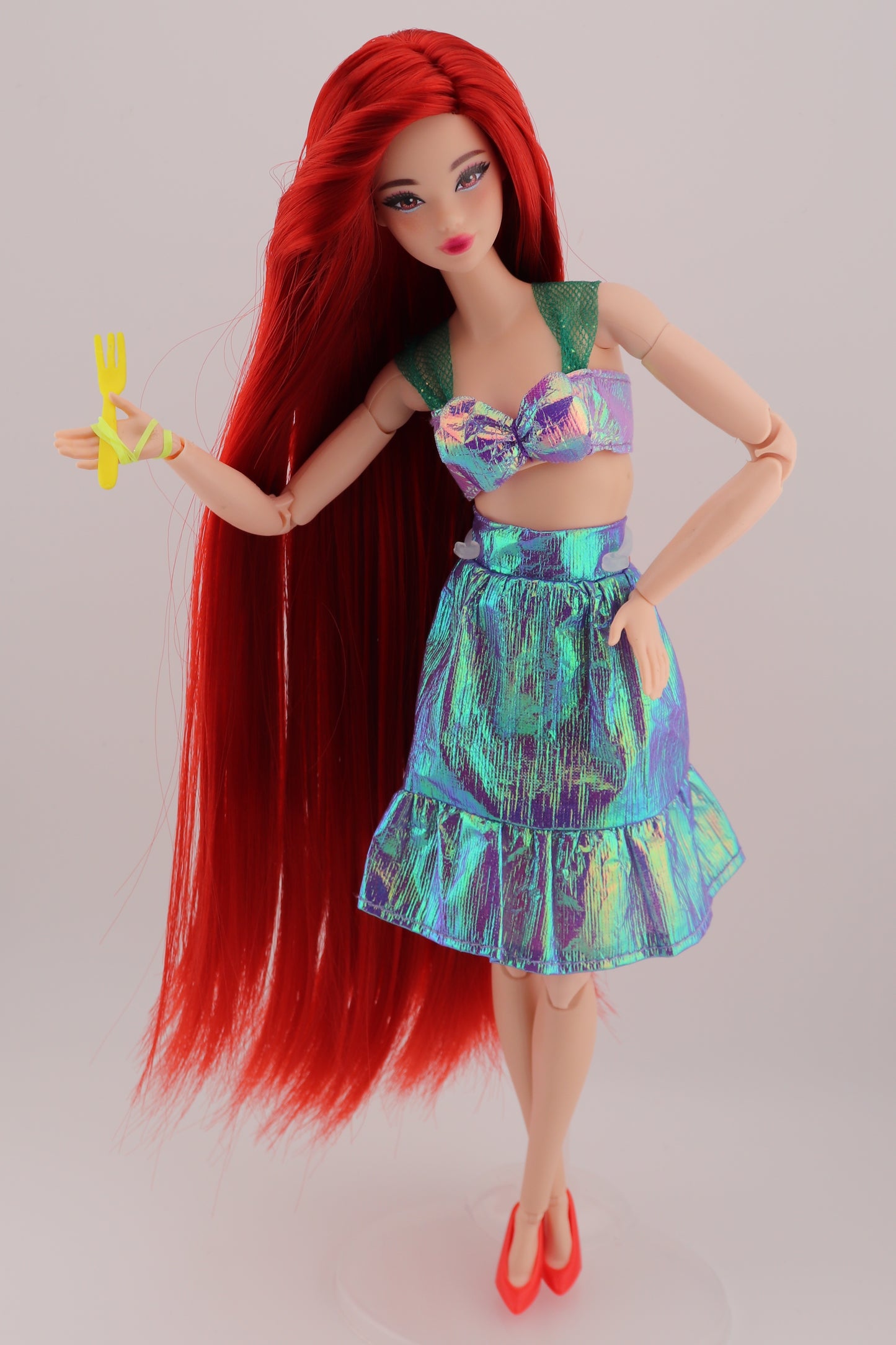 Barbie as Ariel The Little Mermaid Custom Rerooted Red Hair Odile