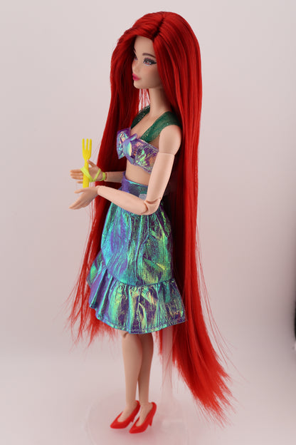 Barbie as Ariel The Little Mermaid Custom Rerooted Red Hair Odile