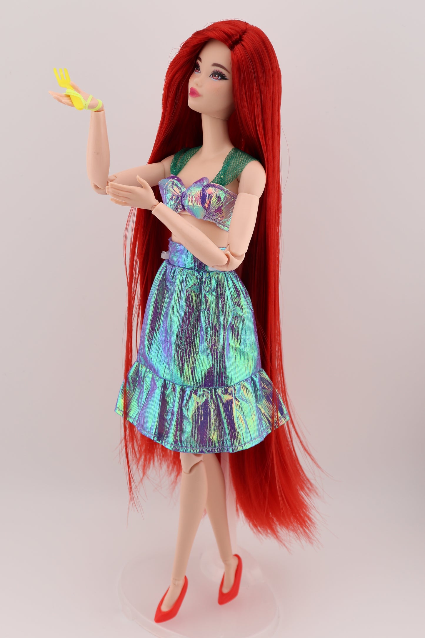 Barbie as Ariel The Little Mermaid Custom Rerooted Red Hair Odile